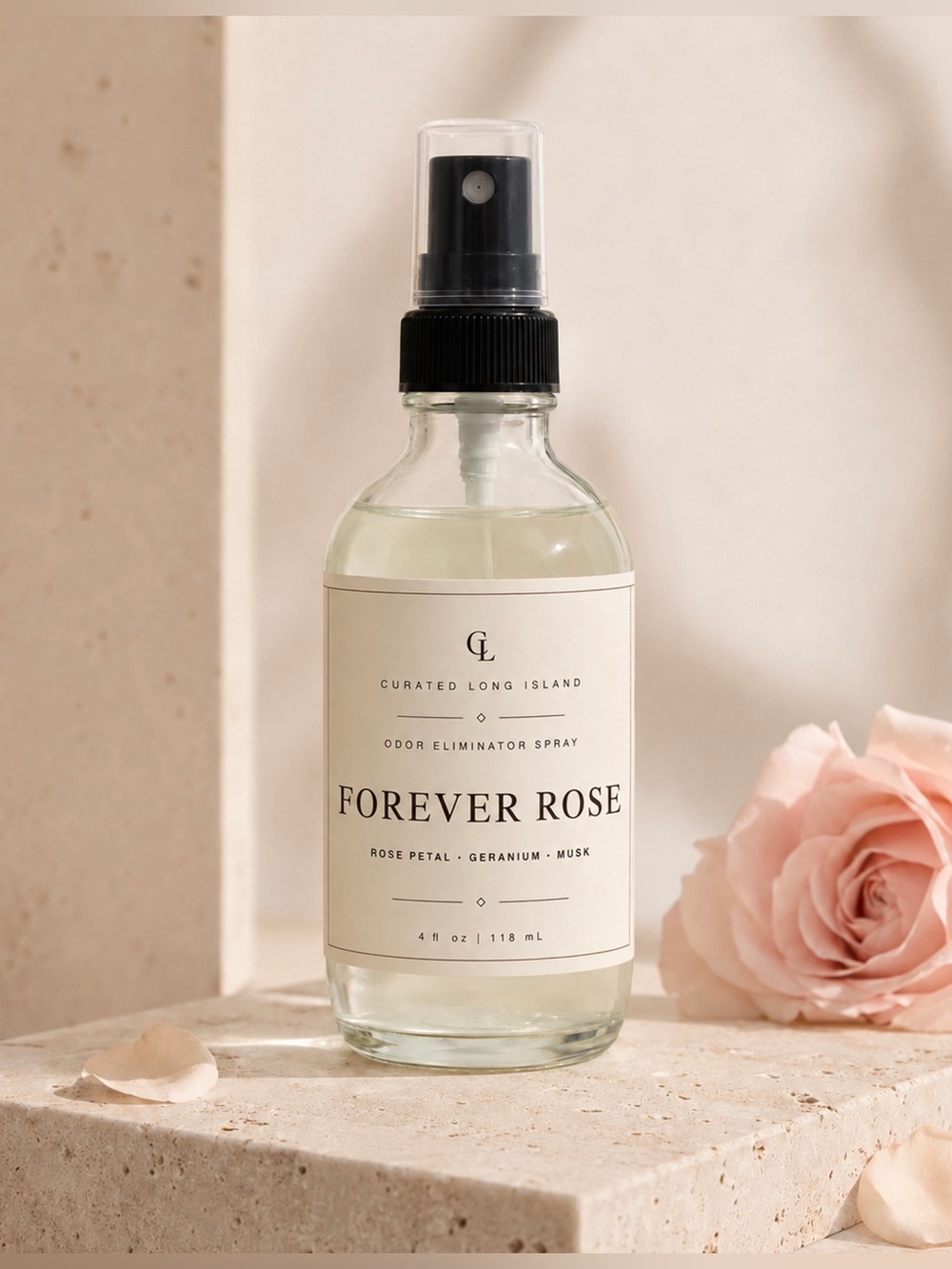 Forever Rose Odor Eliminator Spray, Rose Geranium Room & Linen Spray 4 fl oz New